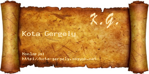Kota Gergely névjegykártya